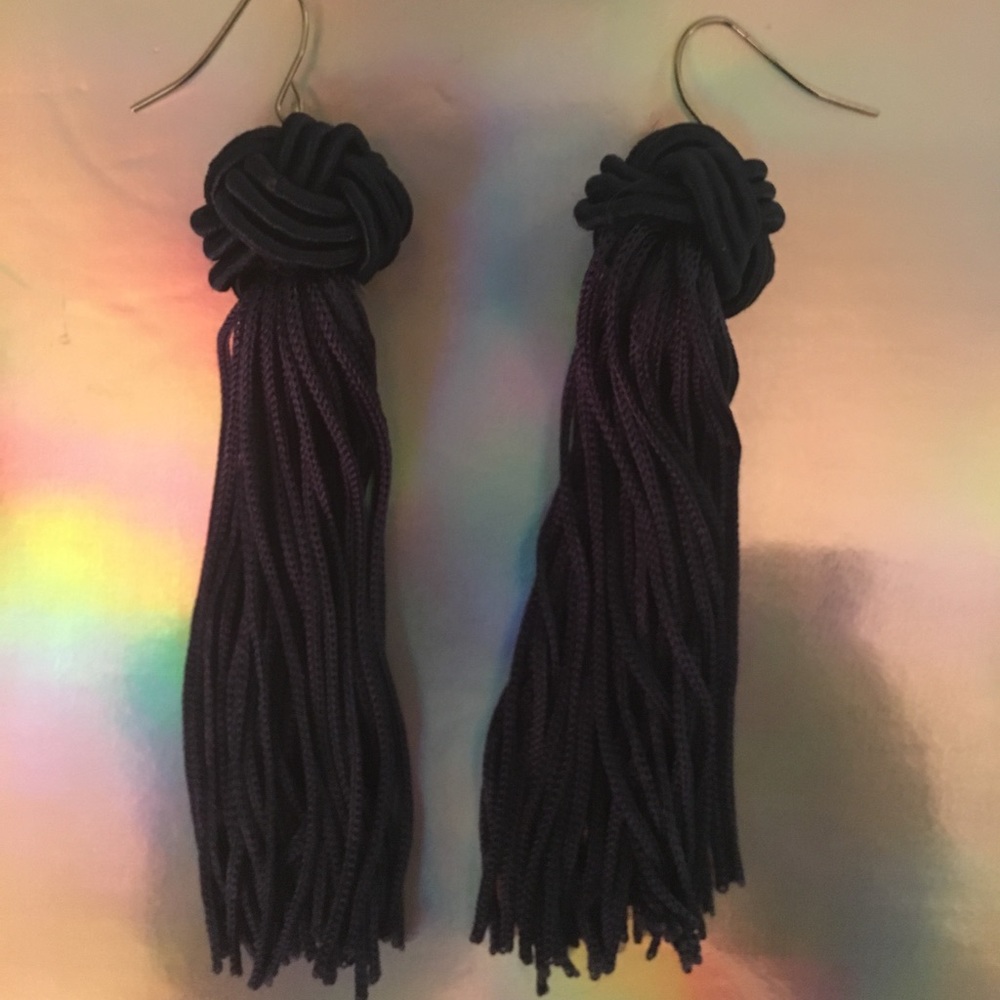 Navy Blue Tassel Earrings - NWOT